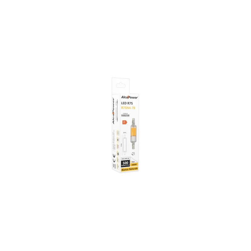 Alcapower Lampadina LED R7S 78mm, Led COB 5W, luce bianca naturale 4000K, 360°, 500lm
