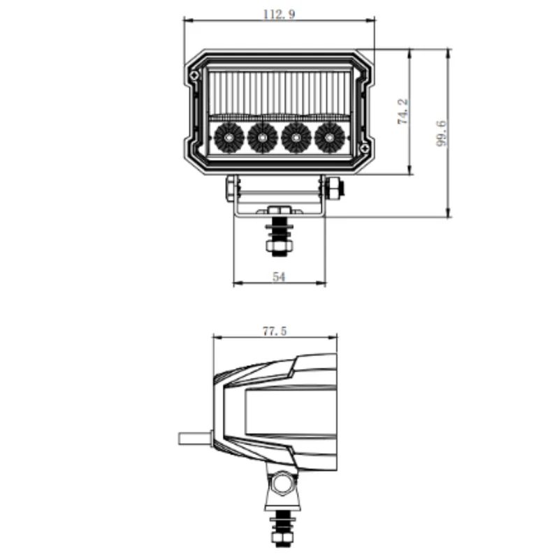 Faro di guida a LED con stroboscopio 1600lm / 4.5"
