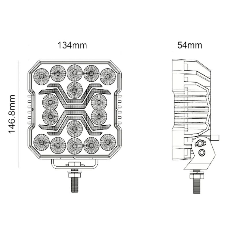 Lampada da lavoro a LED Spider con luce di posizione ambra / 60 W