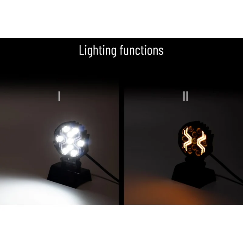 Lampada da lavoro a LED Spider rotonda con luce di posizione ambra
