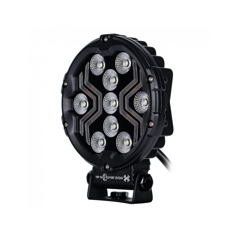 Lampada da lavoro a LED Spider rotonda con luce di posizione ambra