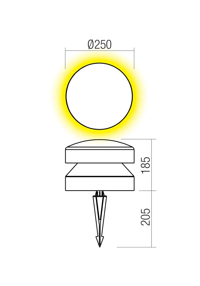 Cliff Paletto 360° Light Emission Ø250 220V Ac 3000k