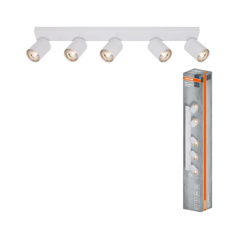OSRAM Faretto LED a 5 punti ELEMENTAL Bianco, Lampada, 5xGU10, Bianco, 60,5 x 13,8 x 6 cm