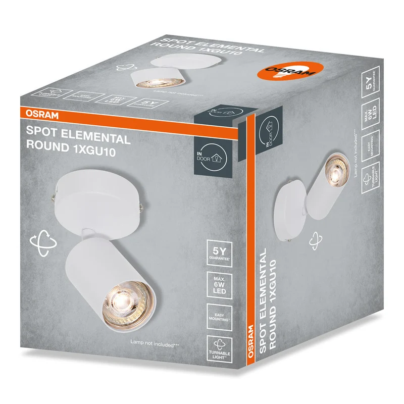 OSRAM LED Spot ELEMENTAL Bianco, rotondo, 1xGU10, Bianco, 14 x 8 cm
