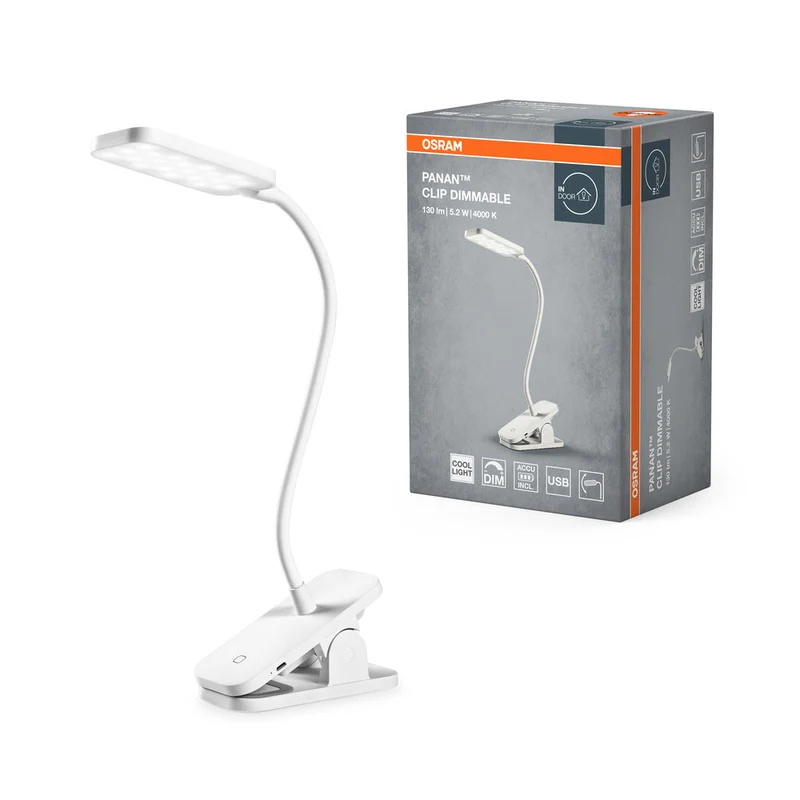 OSRAM PANAN Clip Mobile lampada da lettura e da tavolo, 5,2W, 130lm