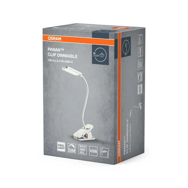 OSRAM PANAN Clip Mobile lampada da lettura e da tavolo, 5,2W, 130lm