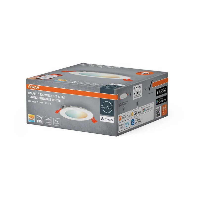 OSRAM Matter SMART+ FARETTO INCASSO SLIM Ø 120mm TW 8W Bianco Regolabile, 3000…6500K