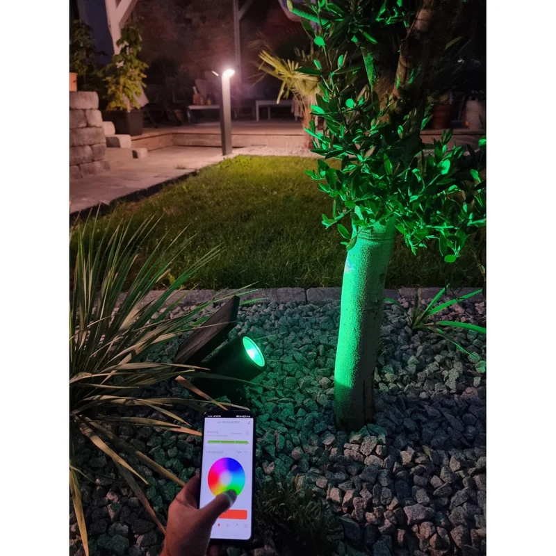 OSRAM SMART+ giardino Bluetooth solare RGB spot paletto da giardino, nero