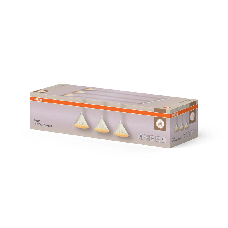 OSRAM DECOR Lampada a sospensione a 3 fiamme Decor Pulp bianco, E14