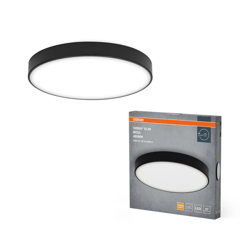 OSRAM ORBIS Slim Moia lampada da soffitto, nero, 36W, 4500lm