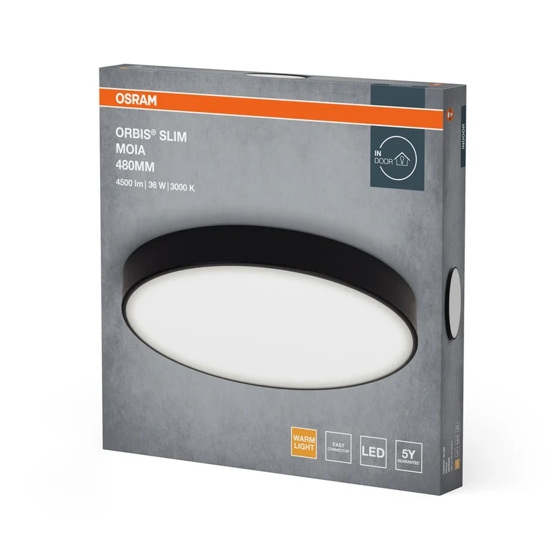 OSRAM ORBIS Slim Moia lampada da soffitto, nero, 36W, 4500lm