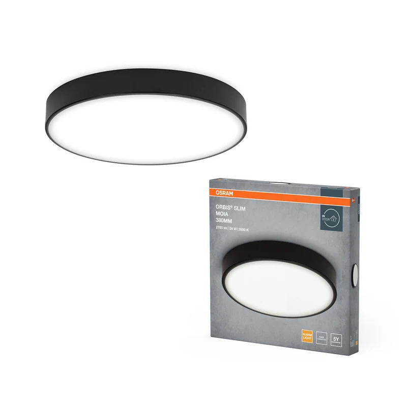 OSRAM ORBIS Slim Moia lampada da soffitto, nero, 24W, 2600lm