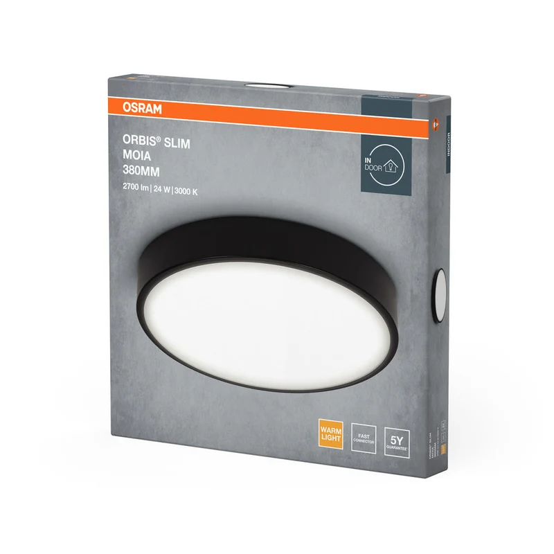 OSRAM ORBIS Slim Moia lampada da soffitto, nero, 24W, 2600lm