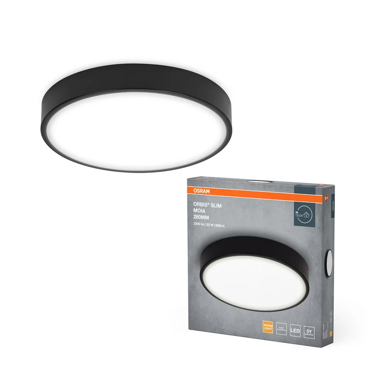 OSRAM ORBIS Slim Moia lampada da soffitto, nero, 20W, 2200lm