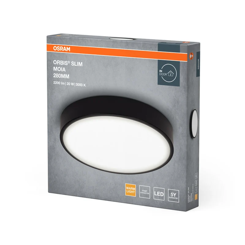 OSRAM ORBIS Slim Moia lampada da soffitto, nero, 20W, 2200lm