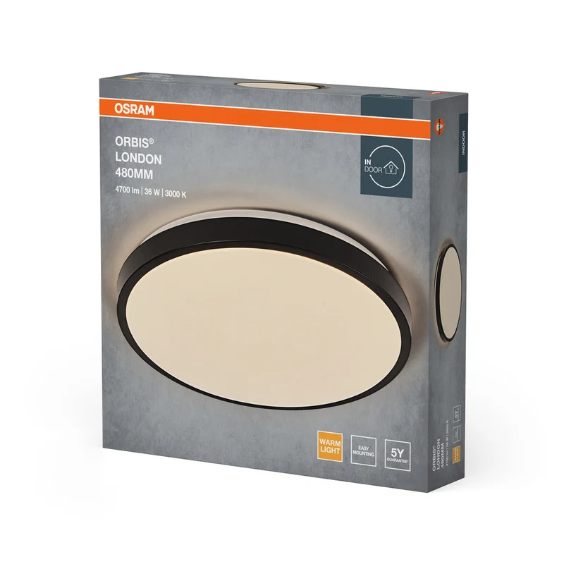 OSRAM ORBIS LONDON lampada da soffitto, nero, 36W, 4150lm
