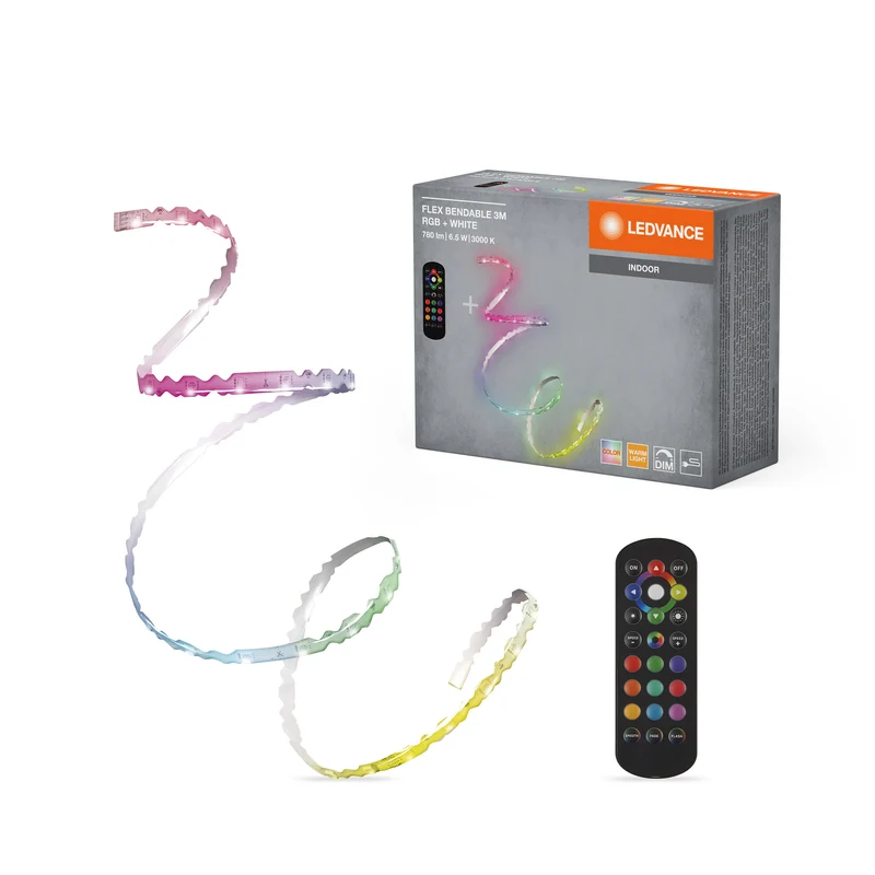 LEDVANCE FLEX PIEGHEVOLE RGB + striscia LED, 3m, con telecomando, 760lm, 6.5W, 3000K
