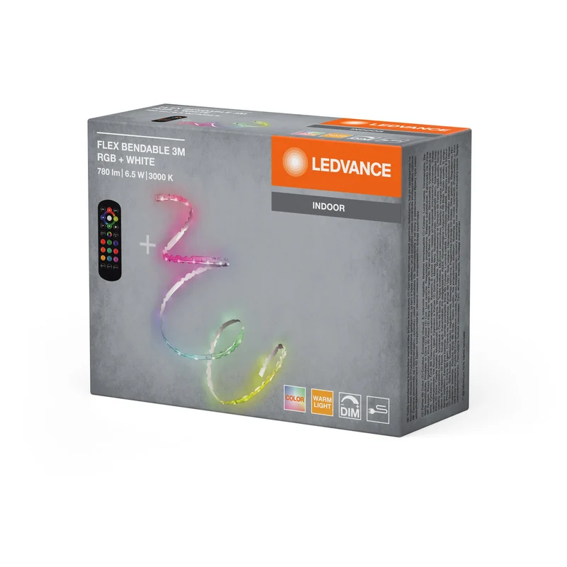 LEDVANCE FLEX PIEGHEVOLE RGB + striscia LED, 3m, con telecomando, 760lm, 6.5W, 3000K