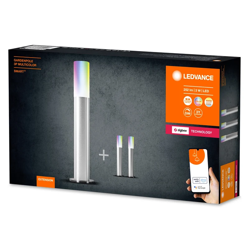LEDVANCE Zigbee SMART+ LED da giardino Gardenpole, RGB multicolore, 3W, 420lm