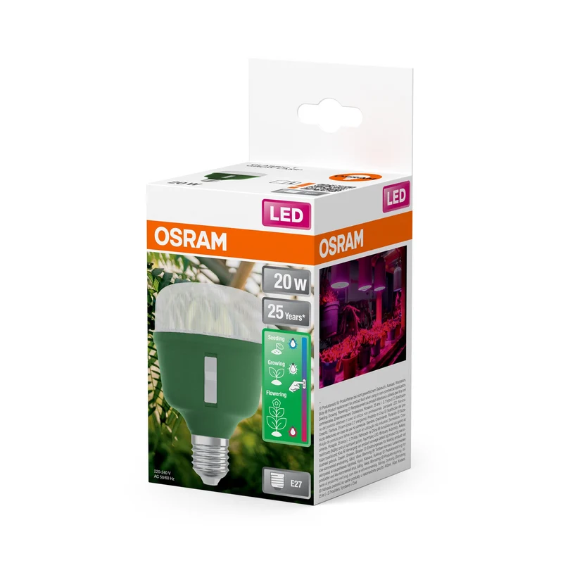 OSRAM LED STAR GROW Luce per piante, 20W, Chiaro, E27