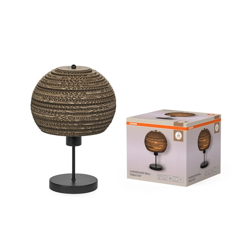 OSRAM DECOR Lampada da tavolo Decor Palla di cartone marrone, E27