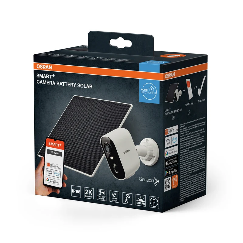 OSRAM Wifi SMART+ telecamera di sorveglianza esterna intelligente solare bianca