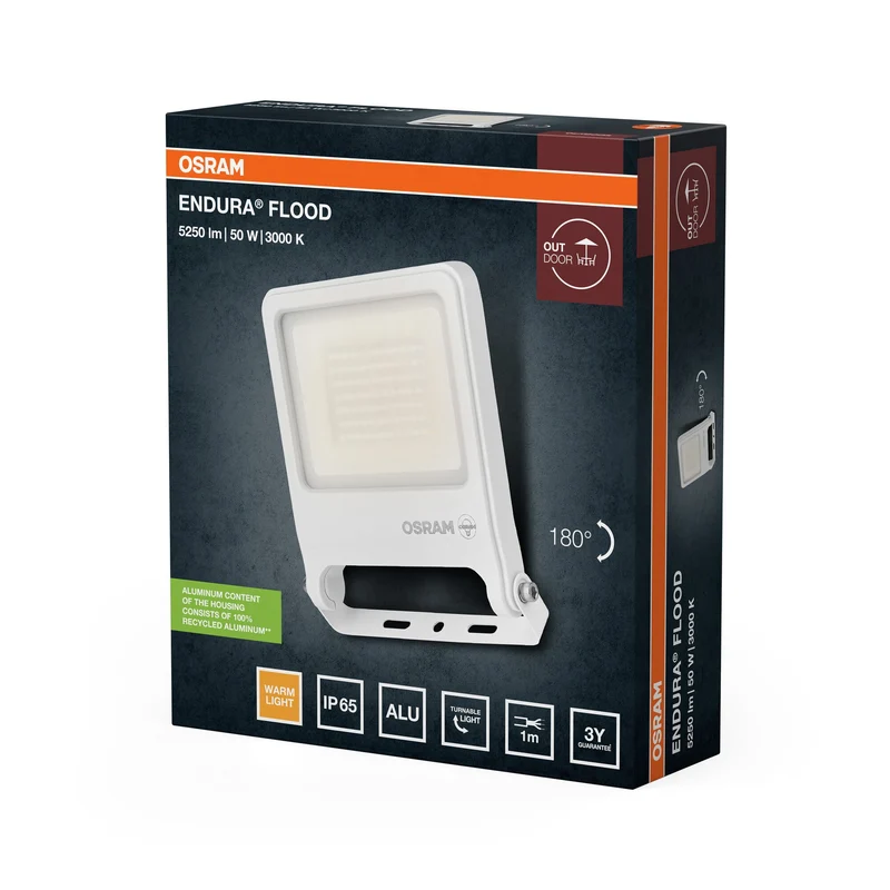 OSRAM ENDURA® FLOOD Bianco Caldo 50 W 3000 K WT