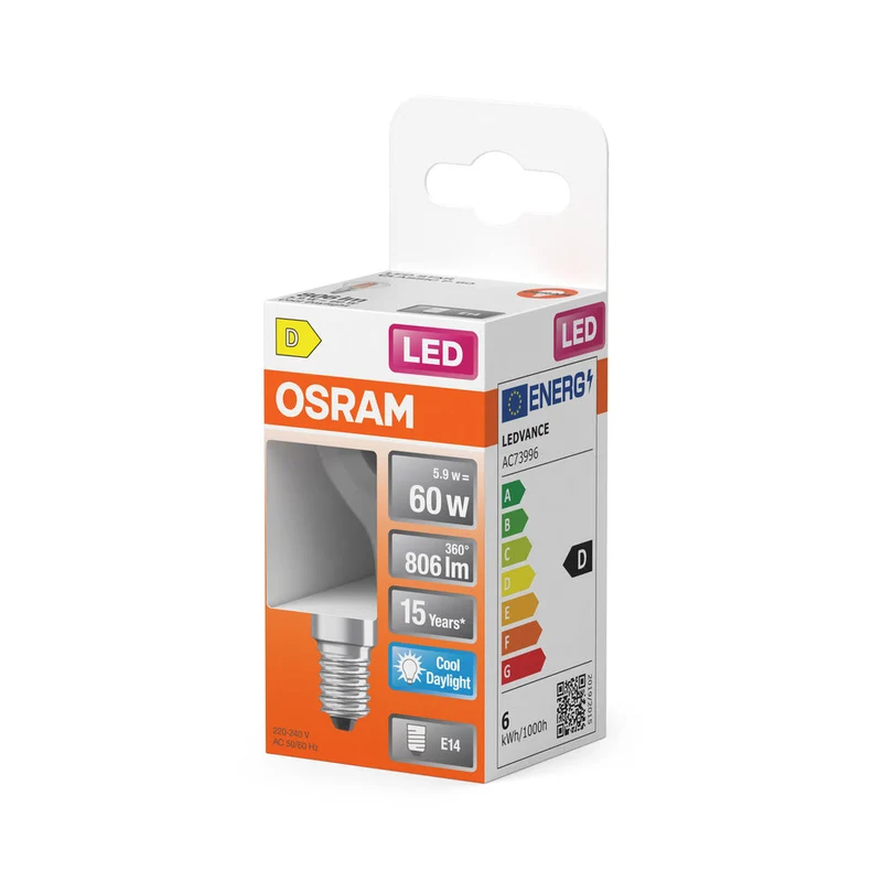 Retrofit LED CLASSIC P 5.9W 865 Trasparente E14