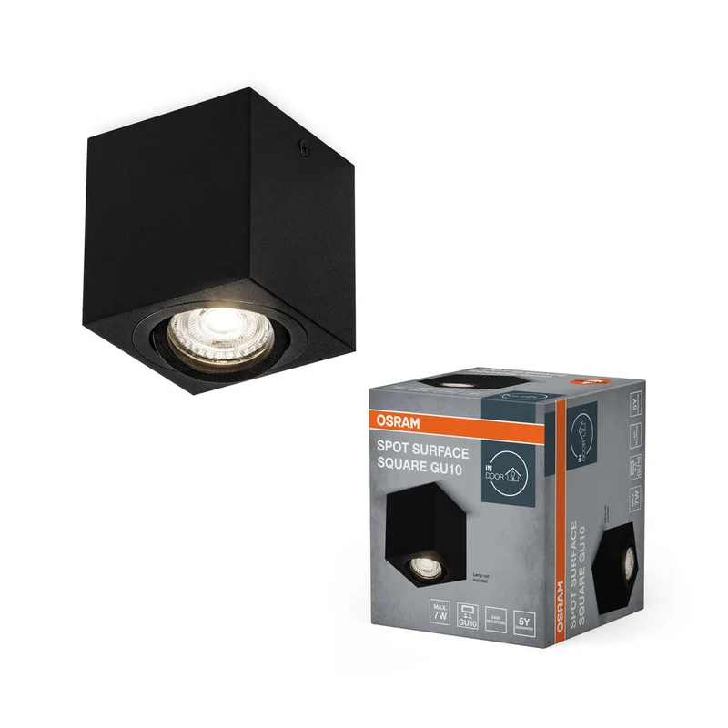 OSRAM Spot Surface Square Spot da soffitto 80x80mm, nero, GU10