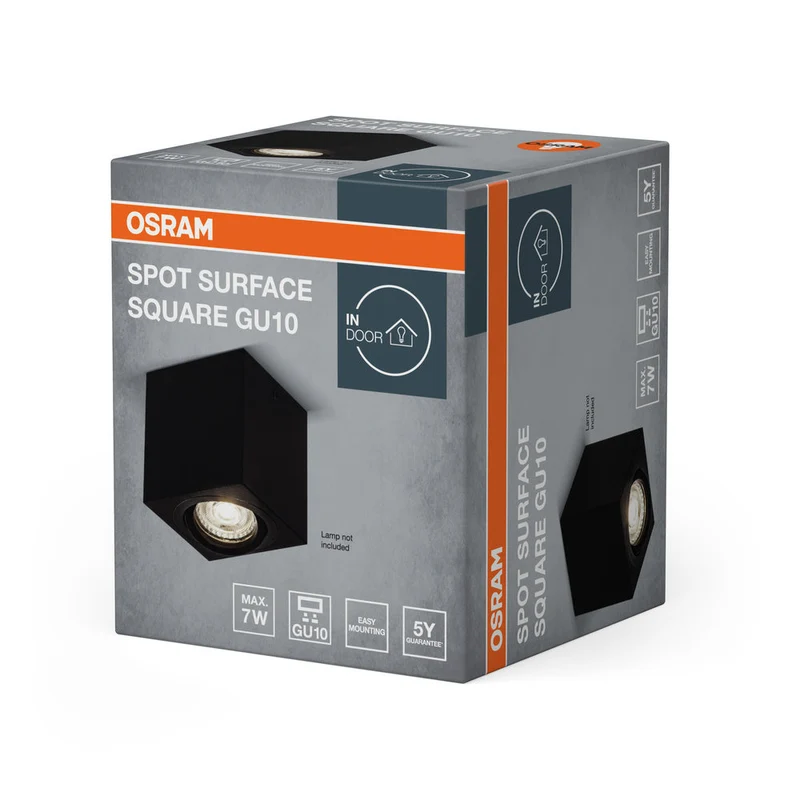 OSRAM Spot Surface Square Spot da soffitto 80x80mm, nero, GU10