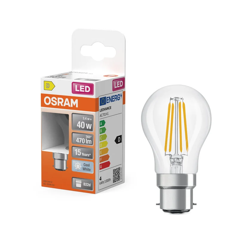 Retrofit LED CLASSIC P 3.4W 840 Trasparente B22d