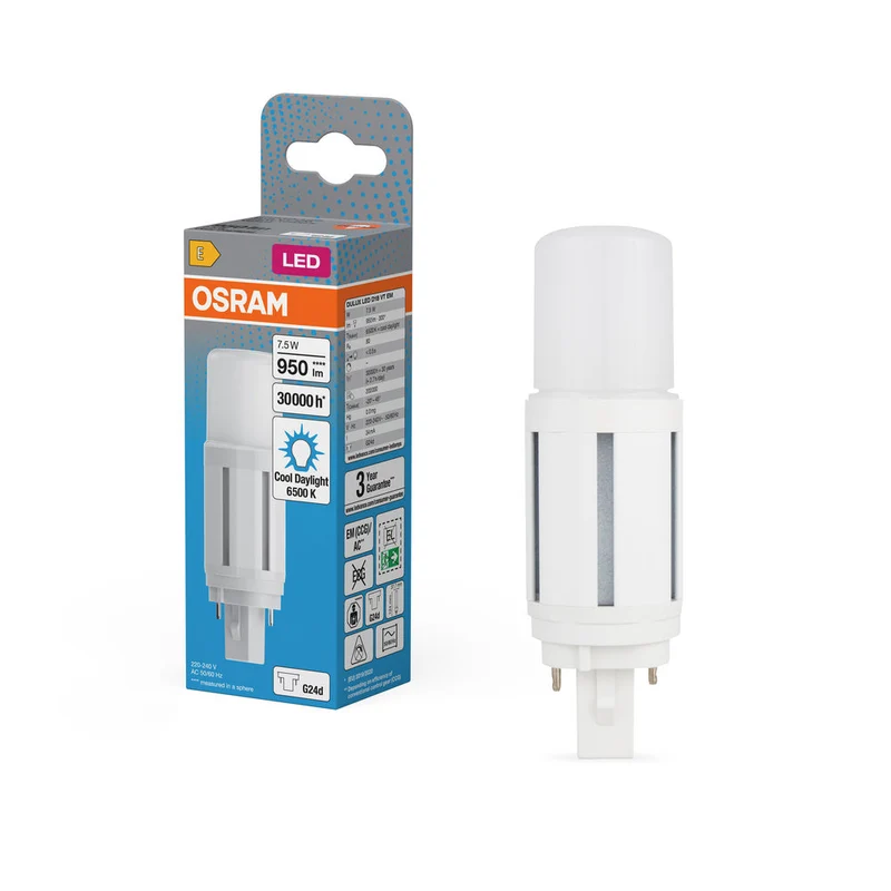 OSRAM DULUX LED D VT EM & ALIMENTAZIONE AC 7.5W 865 G24D