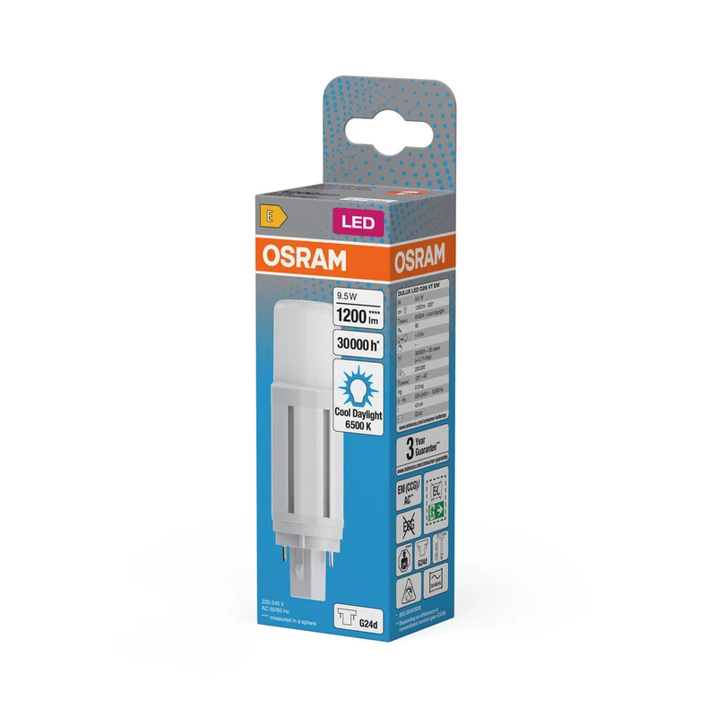 OSRAM DULUX LED D VT EM & ALIMENTAZIONE AC 9.5W 865 G24D