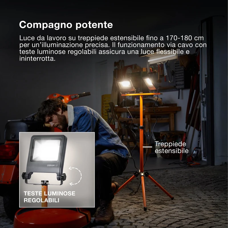 OSRAM LAMPADE DA LAVORO - TRIPODE Faretto 30W, 2700lm, 4000K