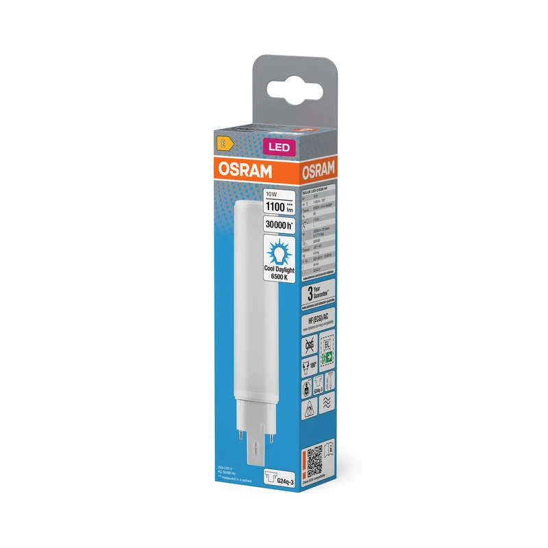 OSRAM DULUX LED D/E HF & ALIMENTAZIONE AC 10W 865 G24Q-3