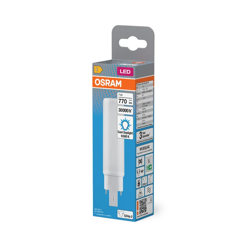 OSRAM DULUX LED D/E HF & ALIMENTAZIONE AC 7W 865 G24Q-2