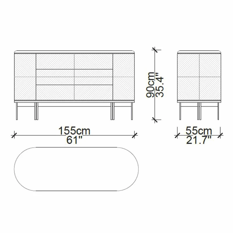 Casa Padrino Luxus Kommode mit 3 Schubladen Braun / Weiß / Messing 155 cm - Luxus Hotel & Schlafzimmer Möbel