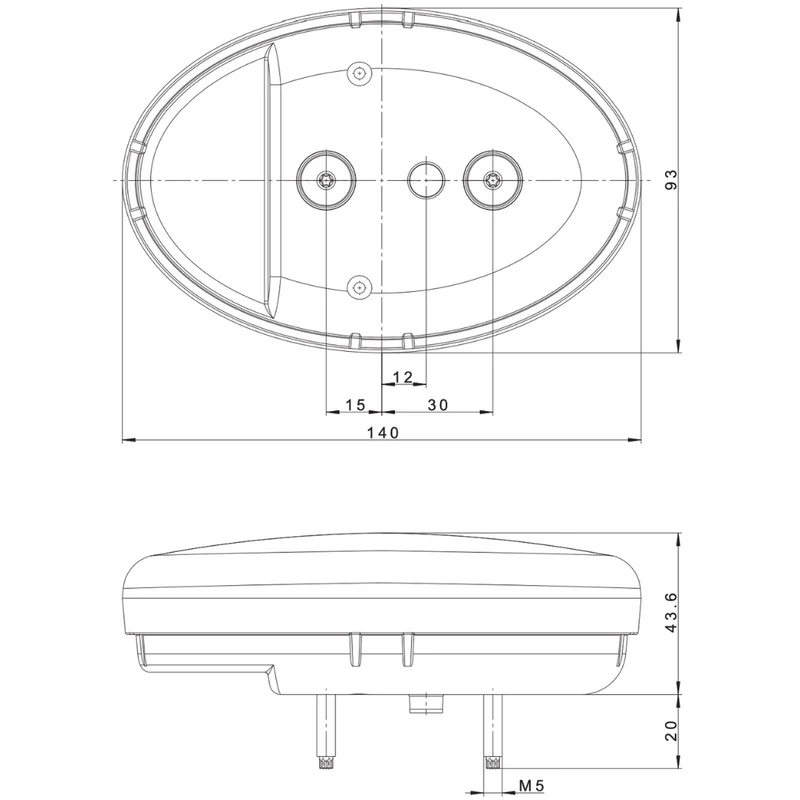 Lampada per rimorchio ovale rotonda a LED / Fristom FT-355