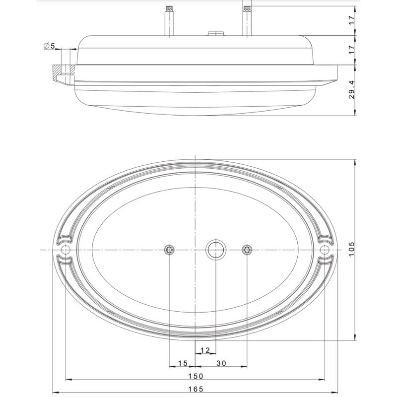 Lampada per rimorchio ovale rotonda a LED / Fristom FT-355