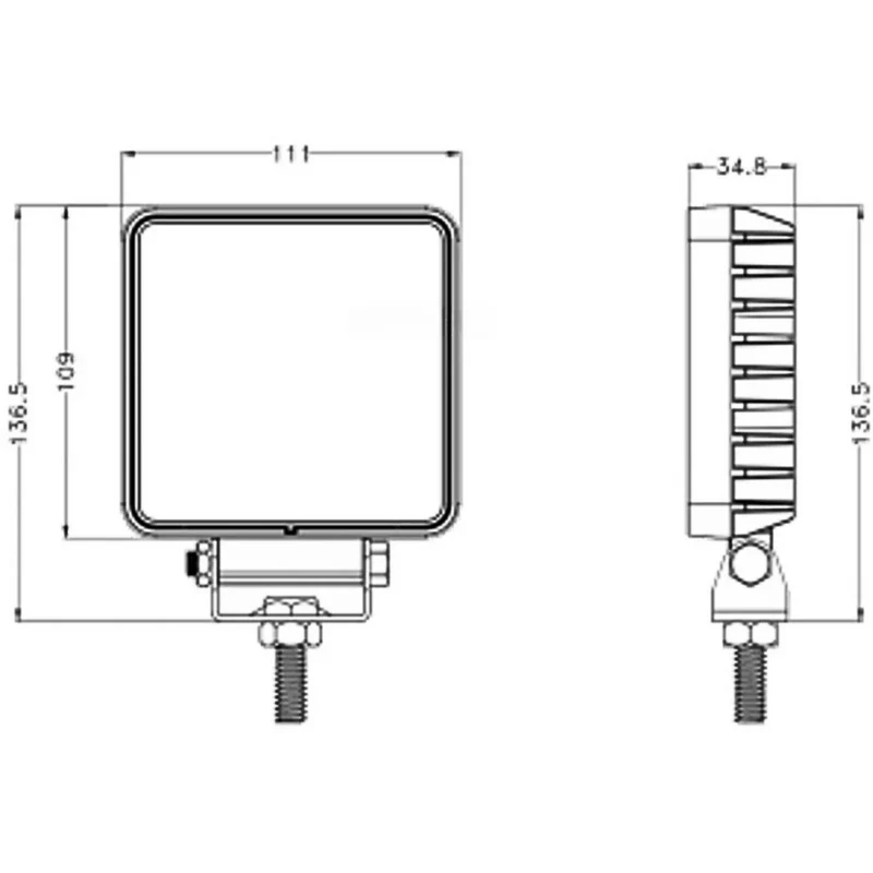 Lampada da lavoro a LED quadrata Premium con staffa in acciaio inossidabile / 30 W