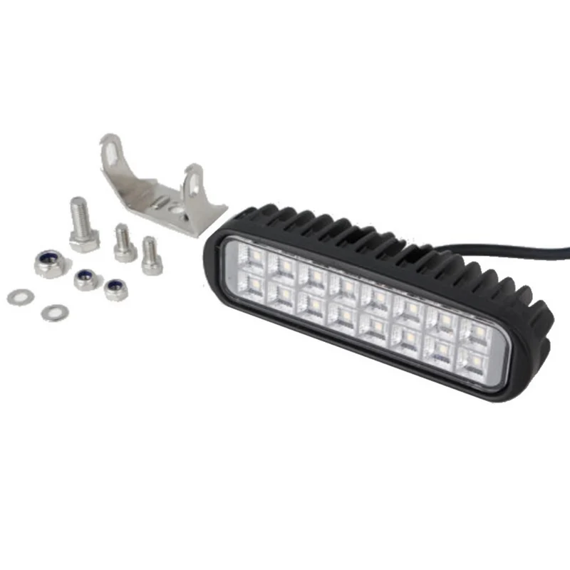 Lampada da lavoro LED sottile rettangolare con staffa in acciaio inox / 16W