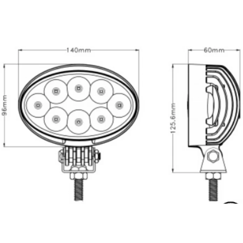 Faro da lavoro ovale a LED 40W / 4000 lumen