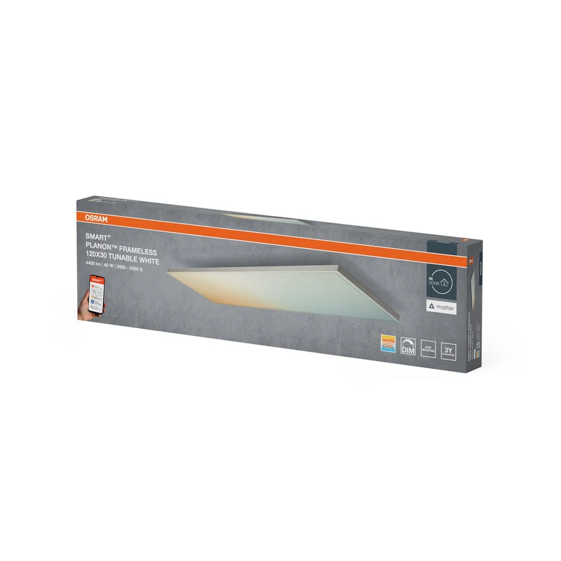OSRAM Matter SMART+ Planon Rettangolare Senza Cornice Bianco Regolabile 1200x300