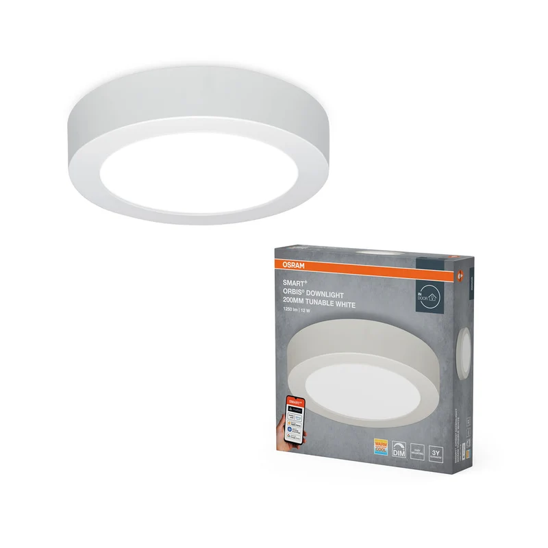 OSRAM Matter SMART+ FARETTO DA INCASSO A SOFFITTO TW / 12 W, 220…240 V, Bianco Regolabile, 3000…6500 K