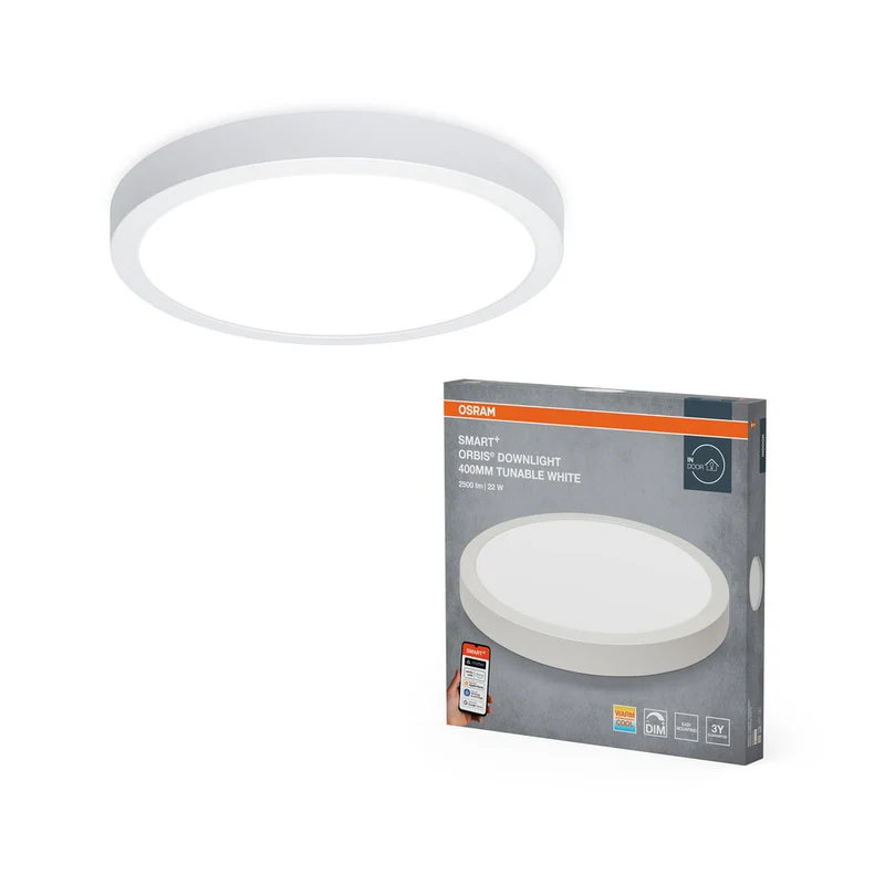 OSRAM Matter SMART+ FARETTO DA INCASSO A SOFFITTO TW / 22 W, 220…240 V, Bianco Regolabile, 3000…6500 K