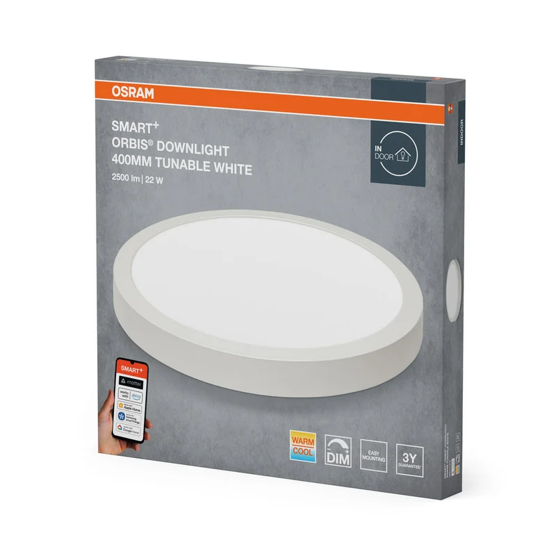 OSRAM Matter SMART+ FARETTO DA INCASSO A SOFFITTO TW / 22 W, 220…240 V, Bianco Regolabile, 3000…6500 K