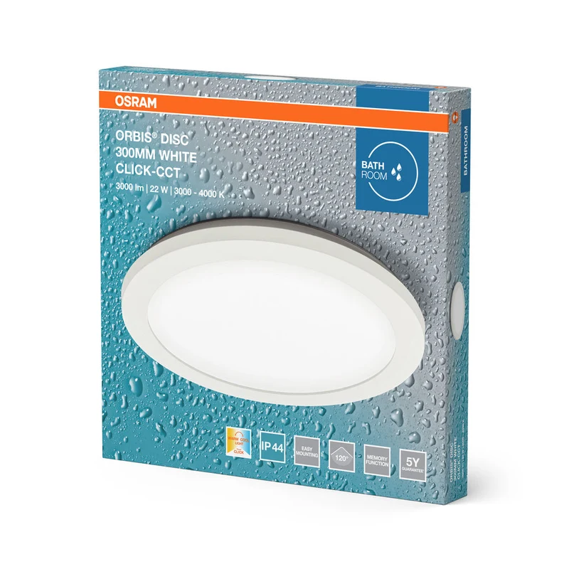 OSRAM ORBIS Disc lampada da soffitto per bagno 30cm 22W Click CCT IP44