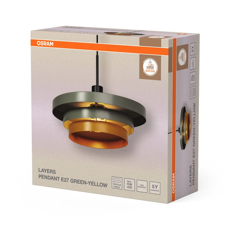 OSRAM DECOR Lampada a sospensione Layers verde, E27