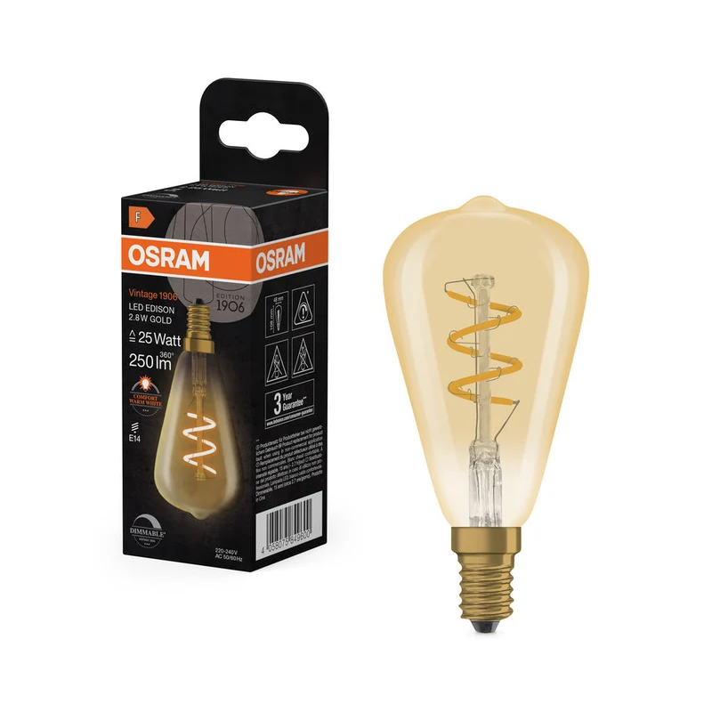 Vintage 1906 LED CLASSICO EDISON DIM 2.8W 822 Oro E14 2