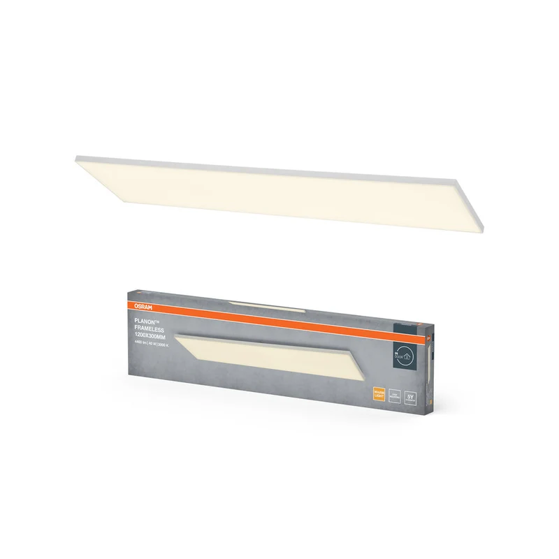 OSRAM Planon Lampada da soffitto LED senza cornice, bianco caldo, 40W, 1200x300mm